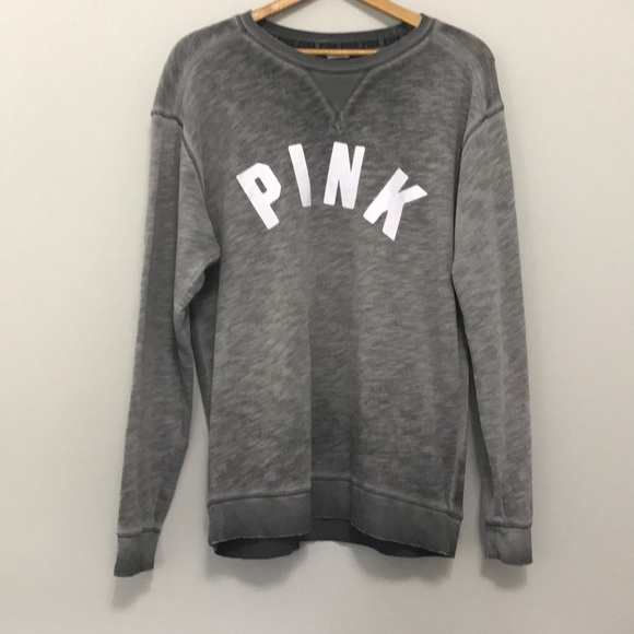 PINK Victoria's Secret Tops - VS Pink Grey Oversized Sweatshirt light weight